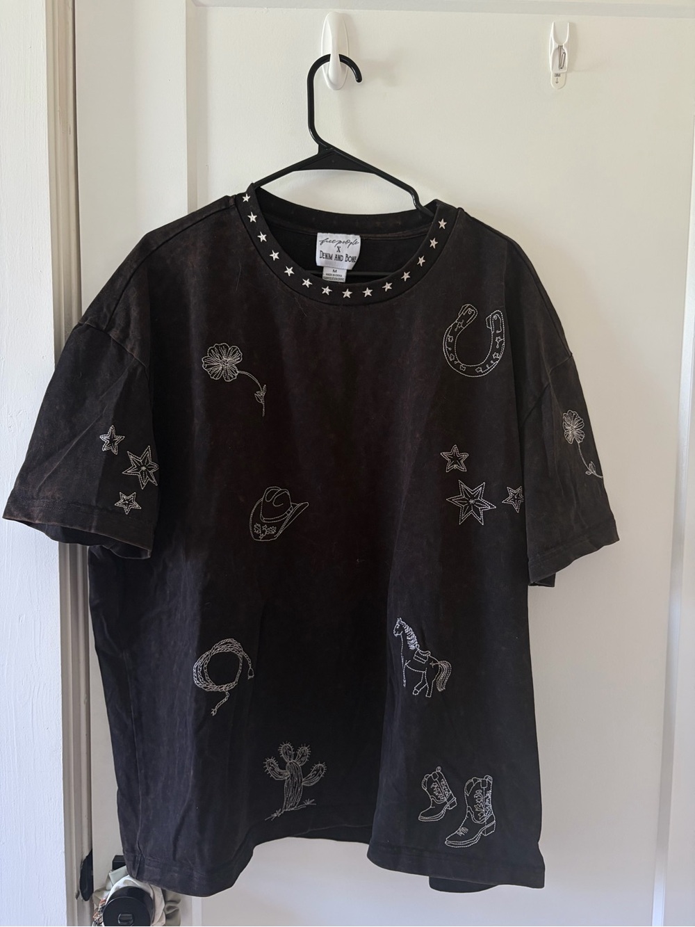 Free People x Denim and Bone Western Line Stitch Tee - Picture 2 of 3